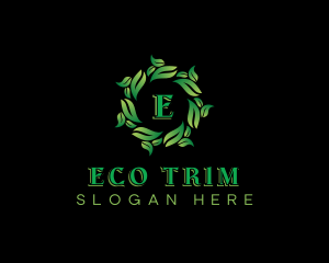 Wreath Eco Leaves logo design