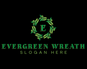 Wreath Eco Leaves logo design