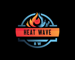 HVAC Heating Cooling logo design