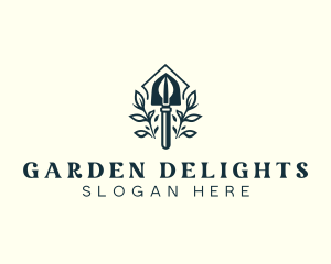 Shovel Gardening Plant logo design