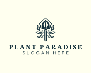 Shovel Gardening Plant logo design