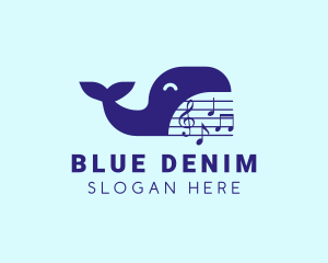 Blue Whale Musical logo design