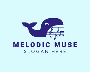 Blue Whale Musical logo design