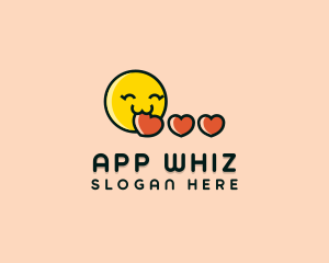 Heart Dating App Emoji logo design