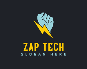 Lightning Bolt Fist logo design