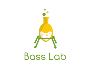 Lemon Laboratory Flask logo design