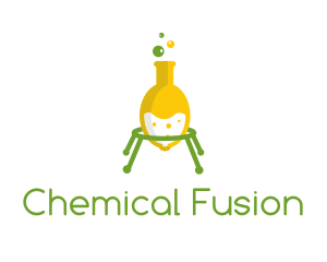 Lemon Laboratory Flask logo design