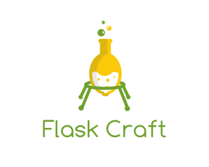 Lemon Laboratory Flask logo design