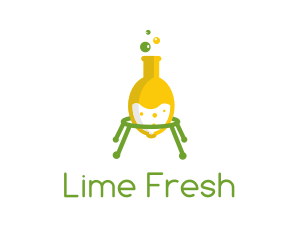 Lemon Laboratory Flask logo design