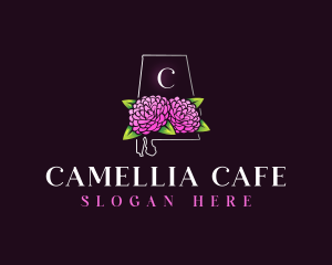 Camellia Flower Alabama logo design