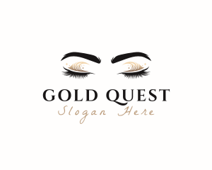 Gold Eyeshadow Makeup logo design