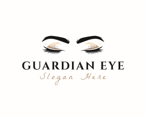 Gold Eyeshadow Makeup logo design