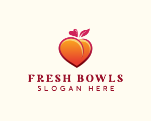 Peach Heart Fruit logo design