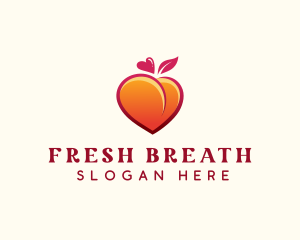 Peach Heart Fruit logo design