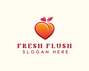 Peach Heart Fruit logo design