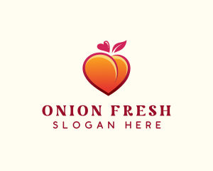 Peach Heart Fruit logo design