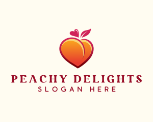 Peach Heart Fruit logo design