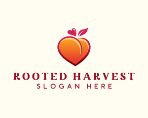 Peach Heart Fruit logo design