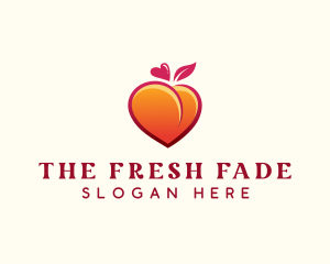 Peach Heart Fruit logo design