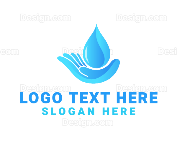 Water Droplet Hand Logo