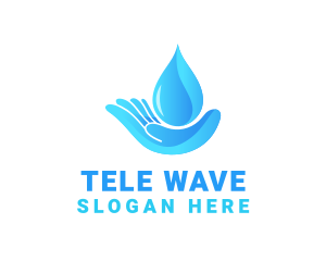 Water Droplet Hand Logo