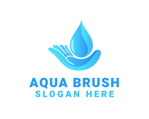 Water Droplet Hand logo design