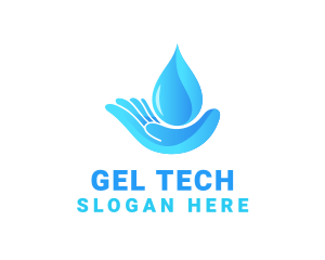 Water Droplet Hand logo design