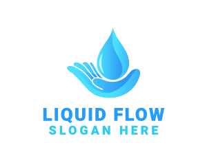 Water Droplet Hand logo design