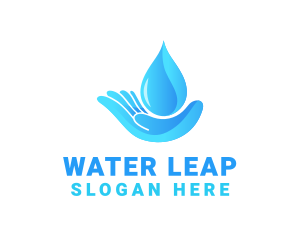 Water Droplet Hand logo design