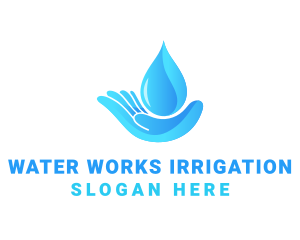 Water Droplet Hand logo design