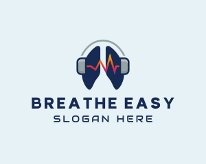 Respiratory Lung Headphones logo design