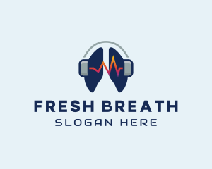 Respiratory Lung Headphones logo design