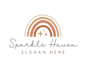 Boho Rainbow Sparkles logo design