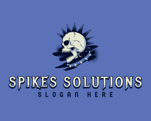 Punk Skull Spike logo design