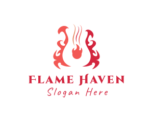 Flaming Guitar Music logo design