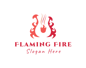 Flaming Guitar Music logo design