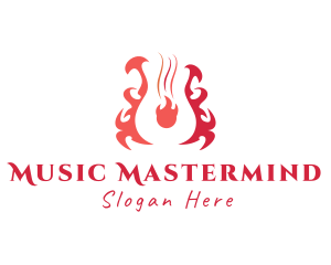 Flaming Guitar Music logo design