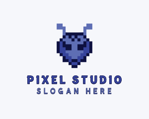 Cartoon Pixel Ant logo design