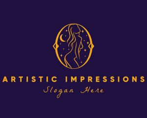 Astral Naked Woman logo design