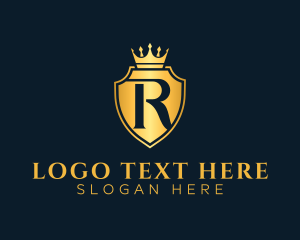 Crown - Royal Shield Letter R logo design
