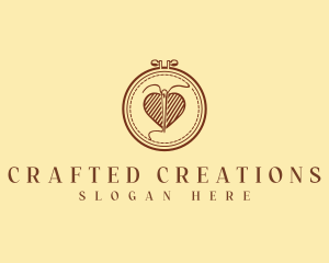 Embroidery Needle Heart logo design