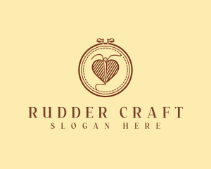 Embroidery Needle Heart logo design