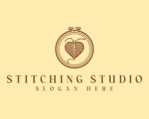 Embroidery Needle Heart logo