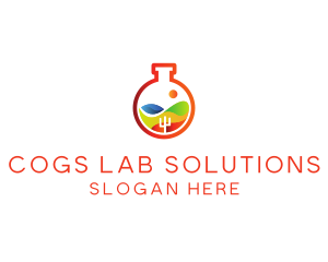 Gradient Lab Flask logo design