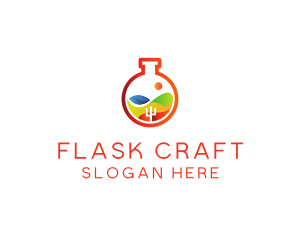 Gradient Lab Flask logo design