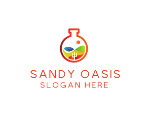 Gradient Lab Flask logo design