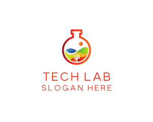 Gradient Lab Flask logo design