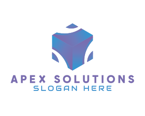 3D Technology Cube Company logo design