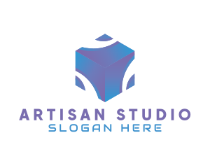 3D Technology Cube Company logo design