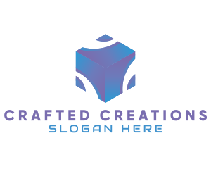 3D Technology Cube Company logo design